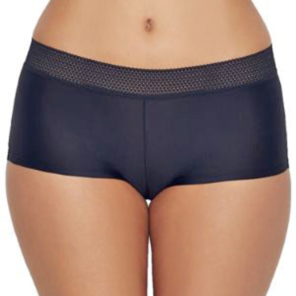 Maidenform NWT Black One Fab Fit Microfiber Lace Trim Boyshort 40760 S 5